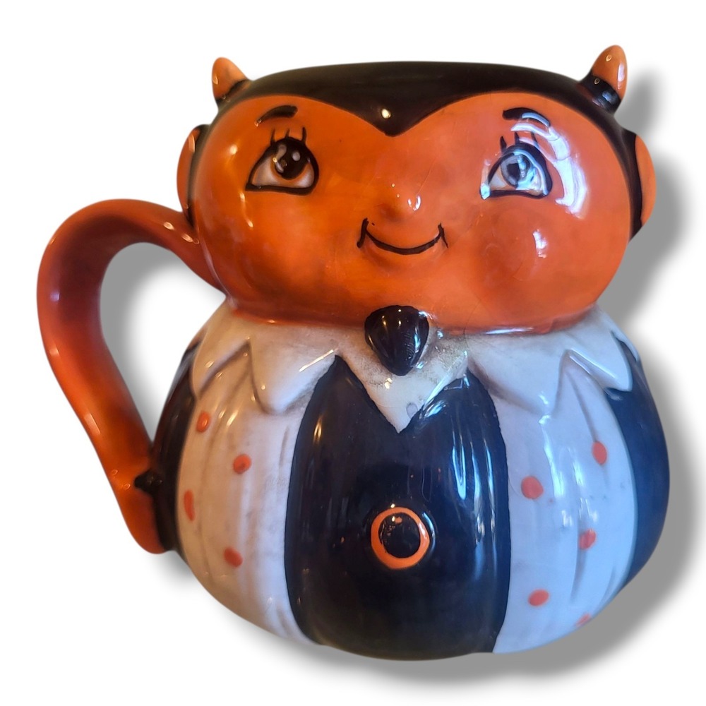 Johanna Parker Pumpkin Peeps Devil Mug Halloween Transpac Vintage Style